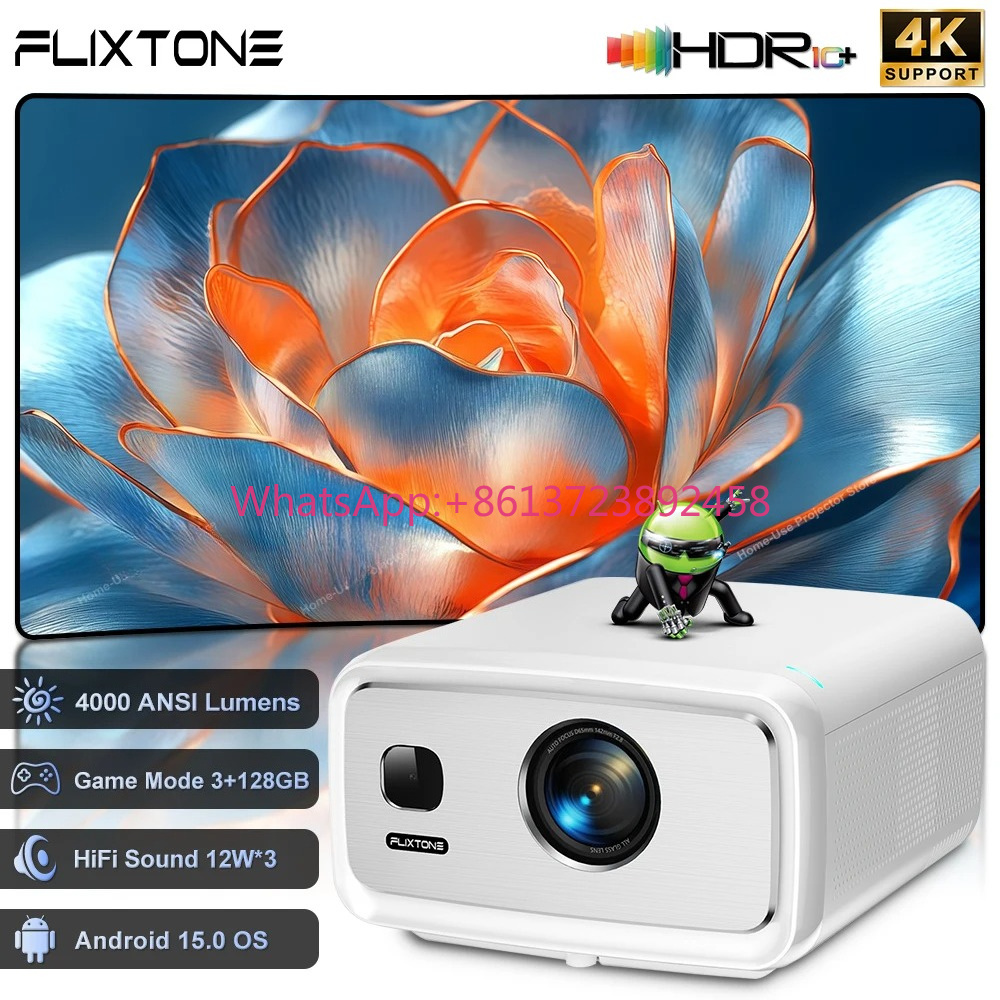 Home Cinema Outdoor - Projektor FlixTone D10S 4000 ANSI Full
