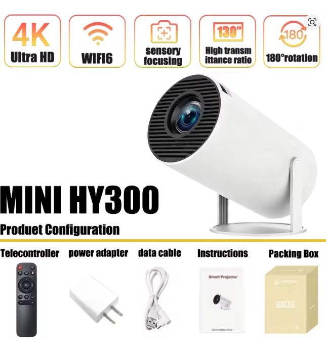 Home Cinema Pc - Mini projektor przenośny HY300 Android 11