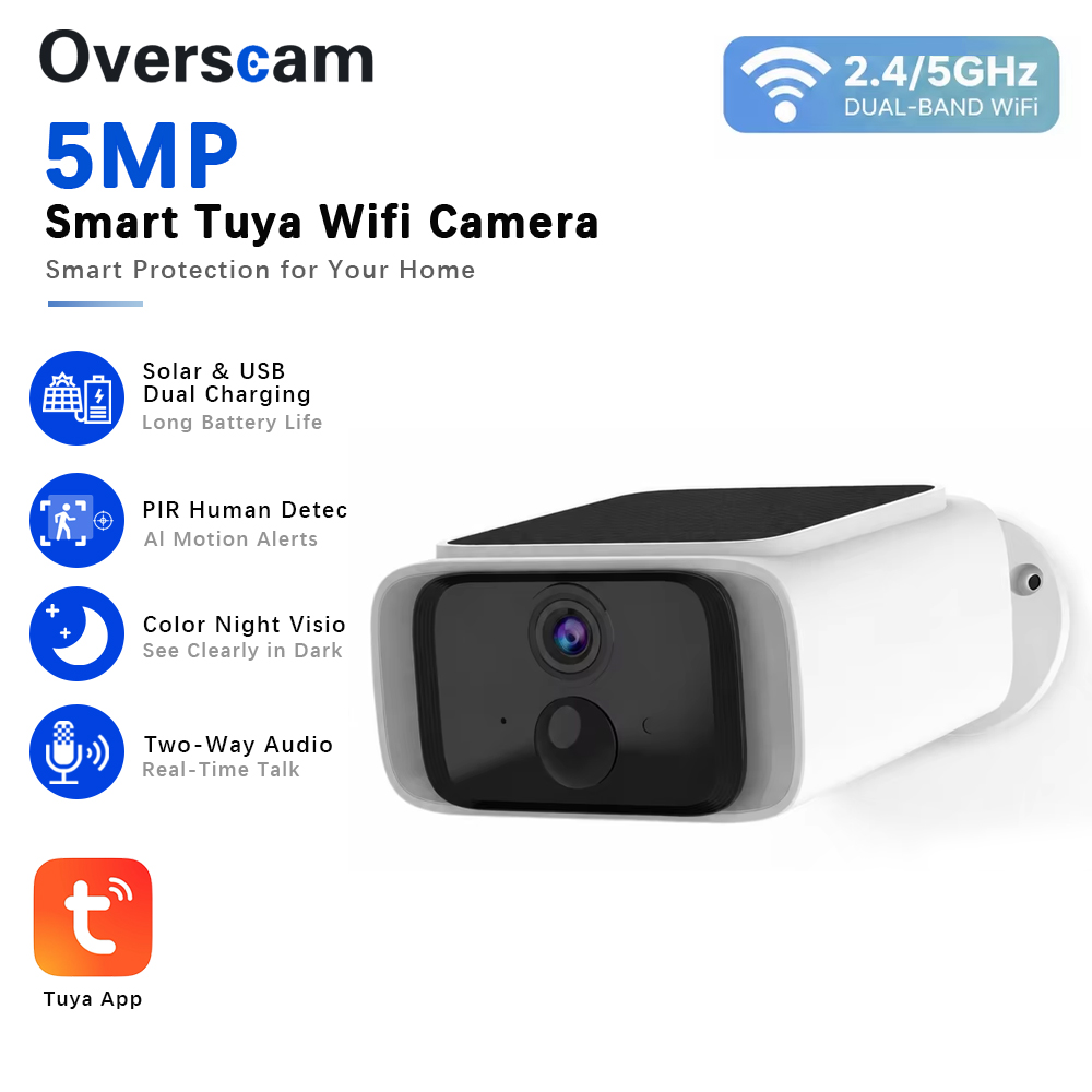 Home Cinema Sony - Kamera bezpieczeństwa Tuya 5MP zasilana energią