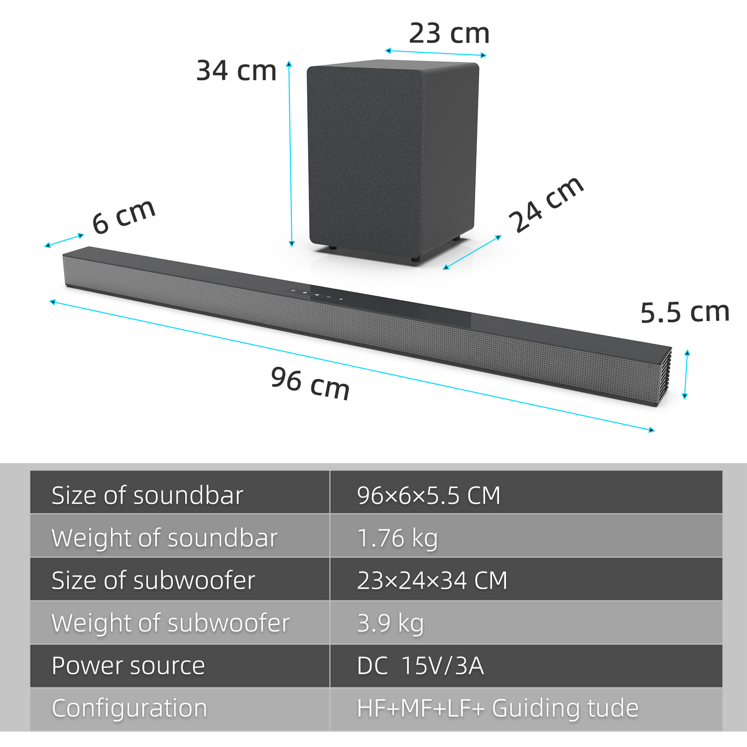 Soundbar 84W z subwooferem, gł – Home Cinema With Wireless Rear Speakers recenzja i cena