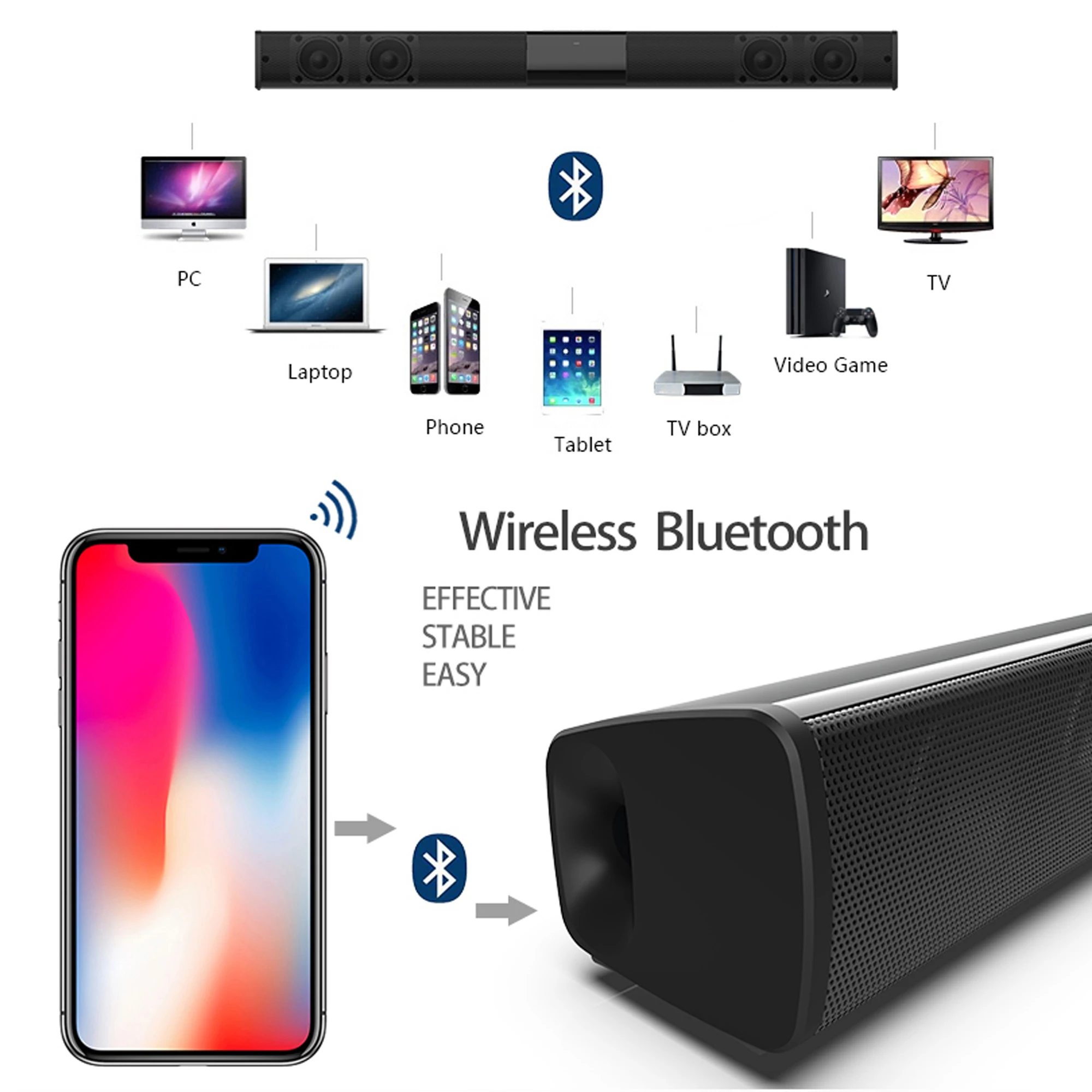 40W Soundbar dużej mocy do tel – Home Cinema With Wireless Rear Speakers recenzja i cena