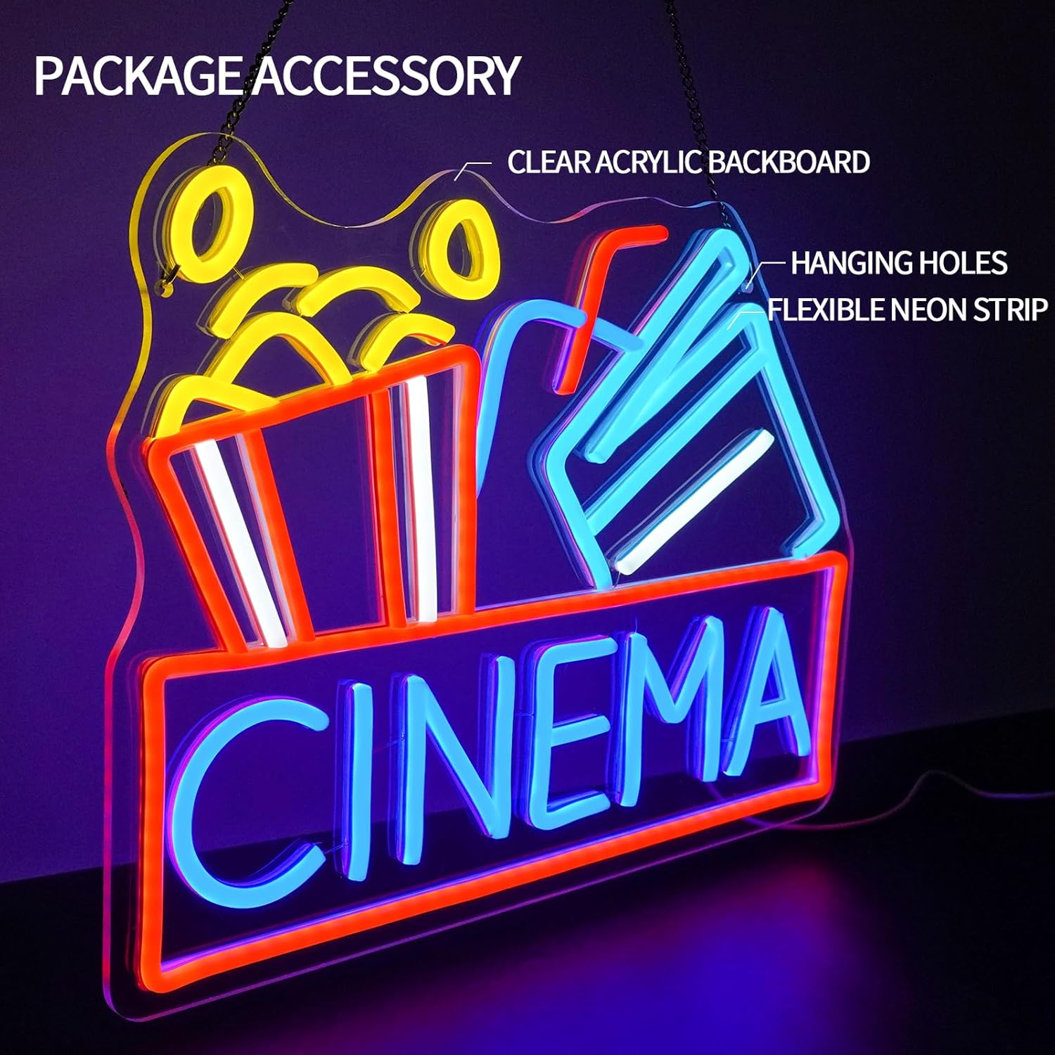 Neonowy szyld kina LED zasilan – Home Cinema Outdoor recenzja i cena